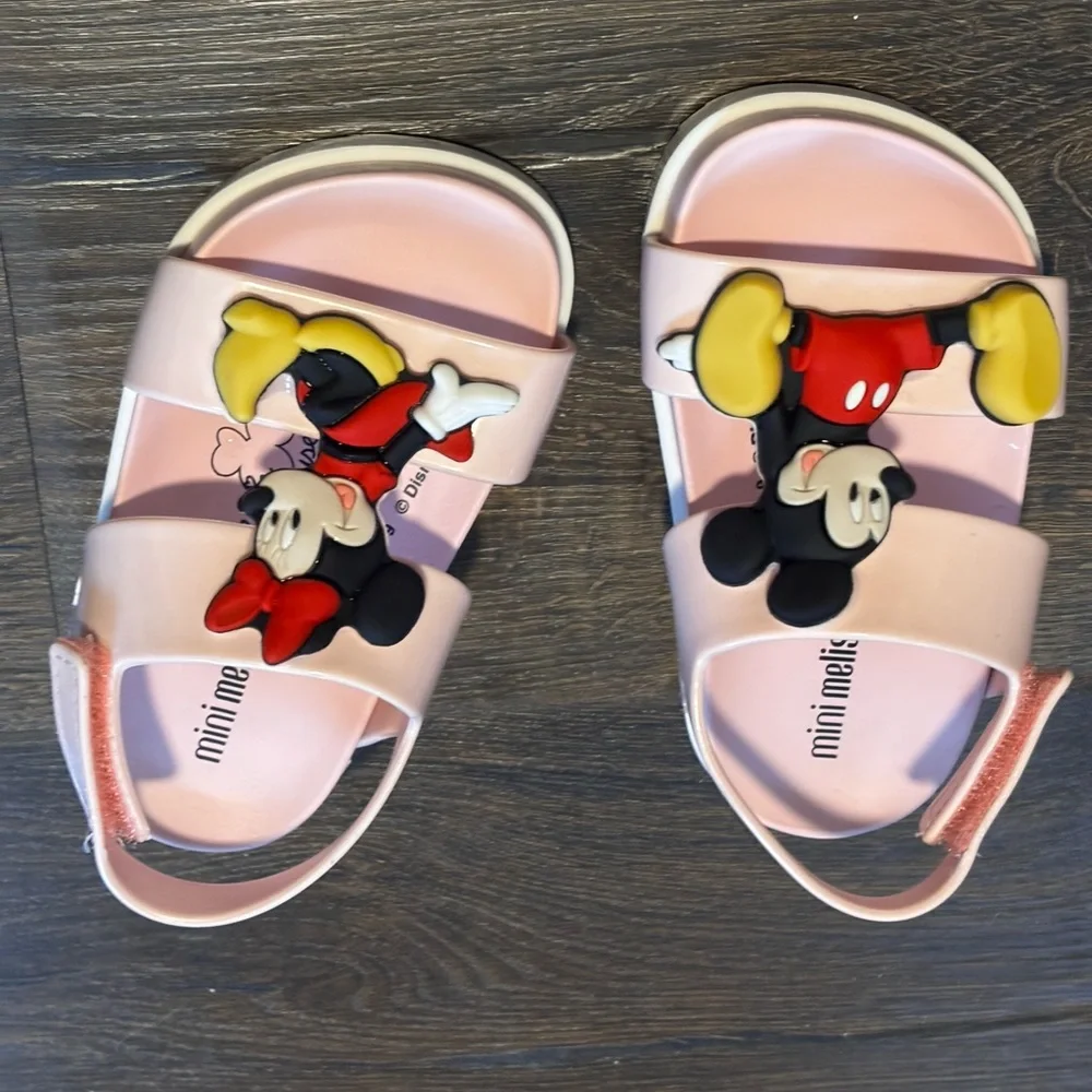 Mini Melissa Light Pink Disney Kids Sandals size 6